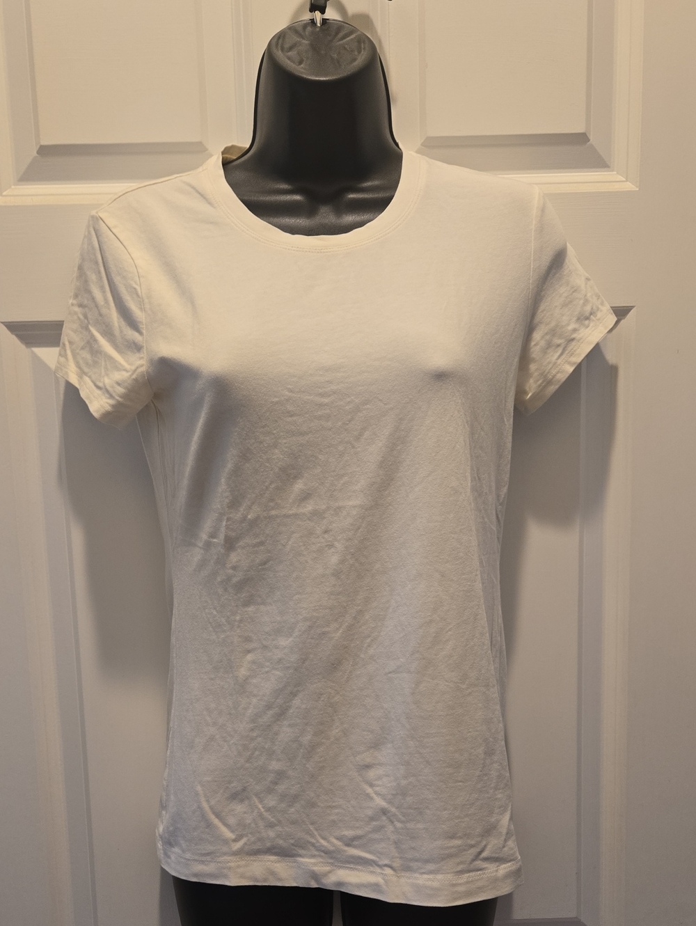 Banana Republic Crew Neck T-Shirt S White Tee Short Sleeve Cotton Basic Top